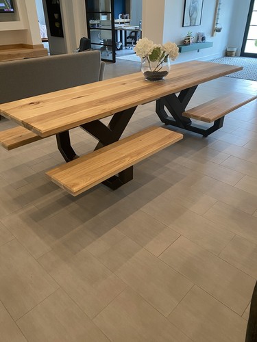 Custom table foot hickory - table., 10